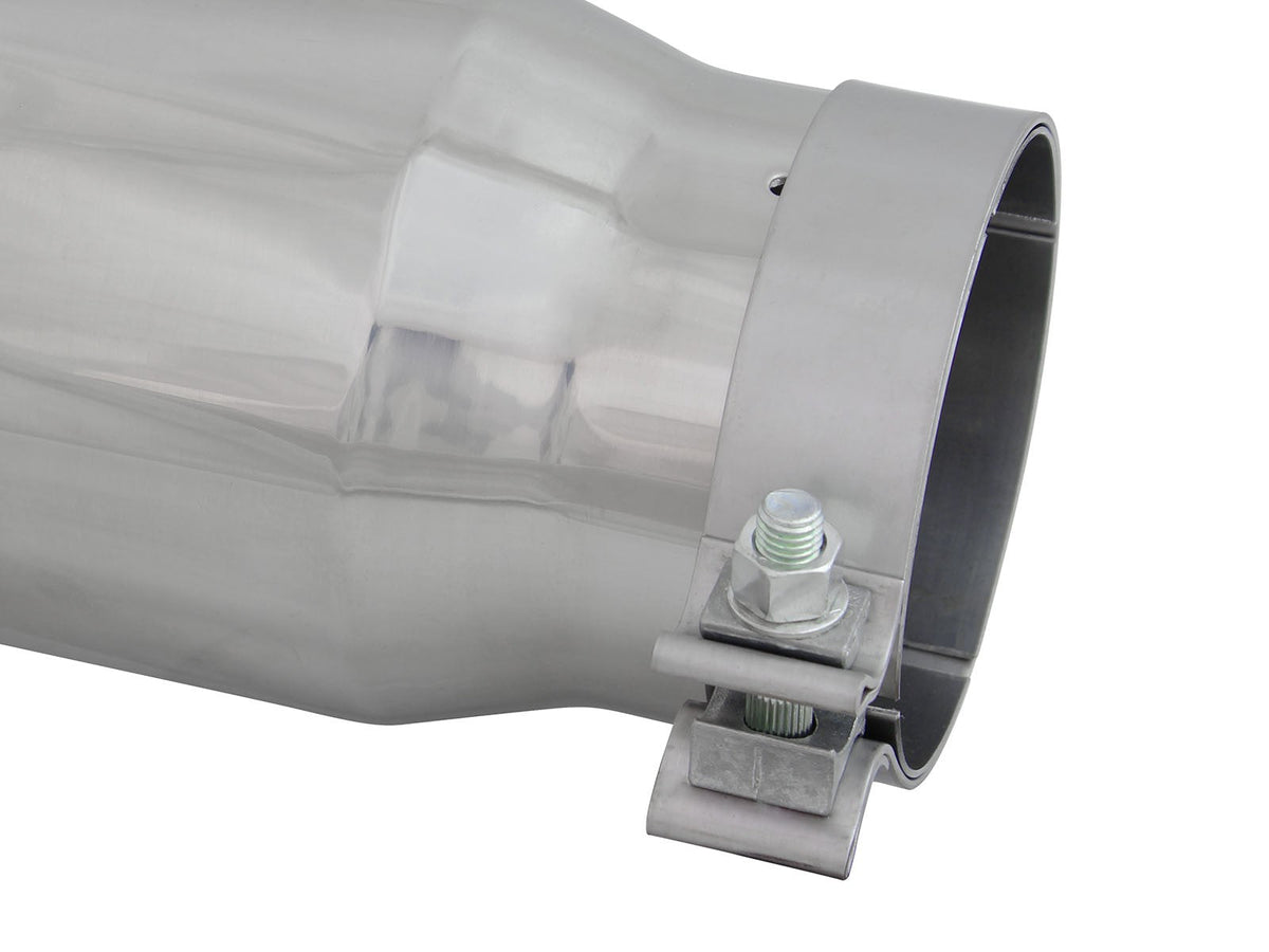 Mach Force-Xp 409 Stainless Steel Clamp-on Exhaust Tip Polished 4 Inch Inlet x 5 Inch Outlet x 15 Inch L aFe Power aFe Power