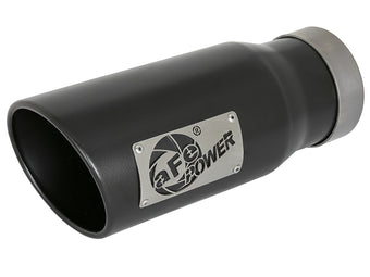 compare product Mach Force-Xp 409 Stainless Steel Clamp-on Exhaust Tip Black 4 Inch Inlet x 5 Inch Outlet x 12 Inch L Left aFe Power