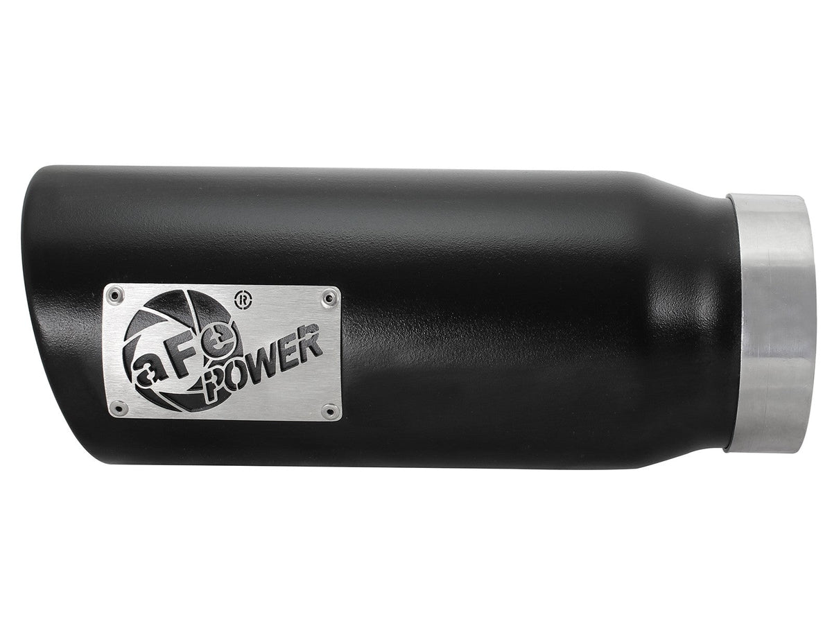 Mach Force-Xp 409 Stainless Steel Clamp-on Exhaust Tip Black 4 Inch Inlet x 5 Inch Outlet x 12 Inch L Left / Right aFe Power aFe Power
