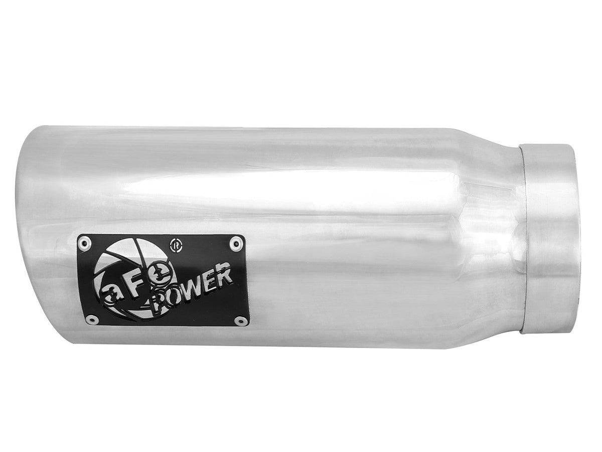 Mach Force-Xp 409 Stainless Steel Clamp-on Exhaust Tip Polished Pair 4 Inch Inlet x 5 Inch Outlet x 12 Inch L aFe Power aFe Power