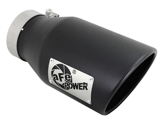 compare product Mach Force-Xp 409 Stainless Steel Clamp-on Exhaust Tip Black 4 Inch Inlet x 6 Inch Outlet x 12 Inch L aFe Power