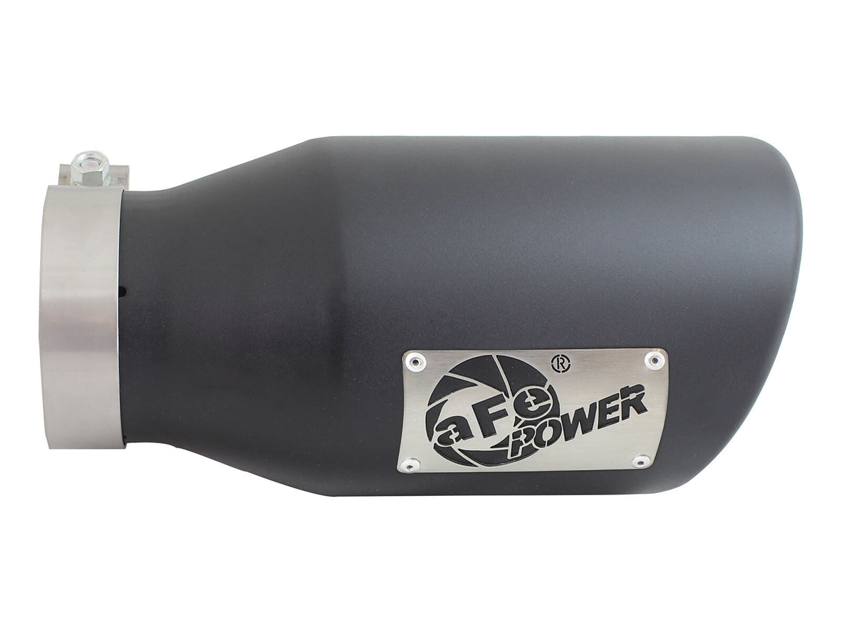 Mach Force-Xp 409 Stainless Steel Clamp-on Exhaust Tip Black 4 Inch Inlet x 6 Inch Outlet x 12 Inch L aFe Power aFe Power