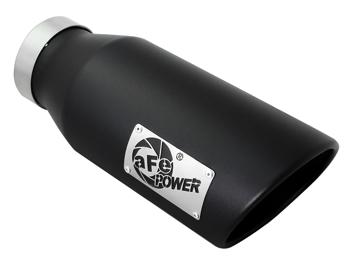 Mach Force-Xp 409 Stainless Steel Clamp-on Exhaust Tip Black 4 Inch Inlet x 6 Inch Outlet x 15 Inch L Right aFe Power aFe Power