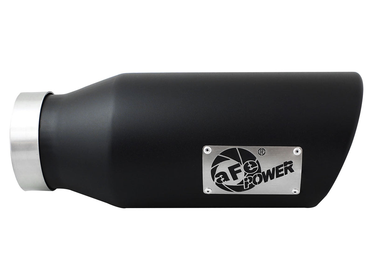 Mach Force-Xp 409 Stainless Steel Clamp-on Exhaust Tip Black 4 Inch Inlet x 6 Inch Outlet x 15 Inch L Right aFe Power aFe Power