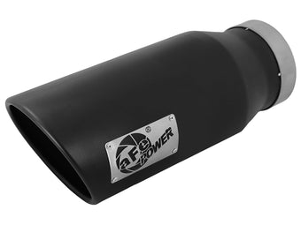 compare product Mach Force-Xp 409 Stainless Steel Clamp-on Exhaust Tip Black 4 Inch Inlet x 6 Inch Outlet x 15 Inch L Left aFe Power