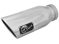 Mach Force-Xp 304 Stainless Steel Clamp-on Exhaust Tip Polished Left Side Exit 4 Inch Inlet x 6 Inch Outlet x 15 Inch L aFe Power aFe Power