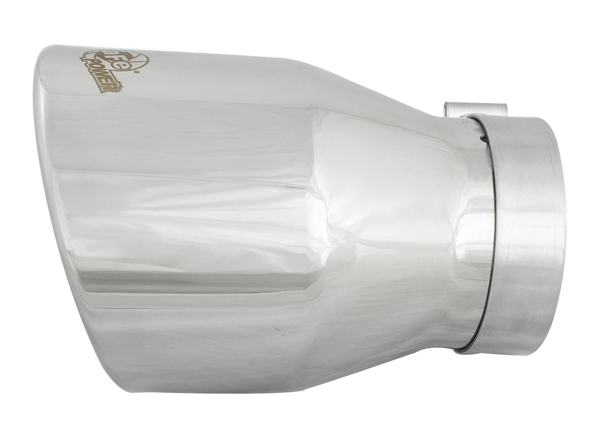 Mach Force-Xp 304 Stainless Steel Clamp-on Exhaust Tip Polished 4 Inch Inlet x 6 Inch Outlet x 9 Inch L aFe Power aFe Power