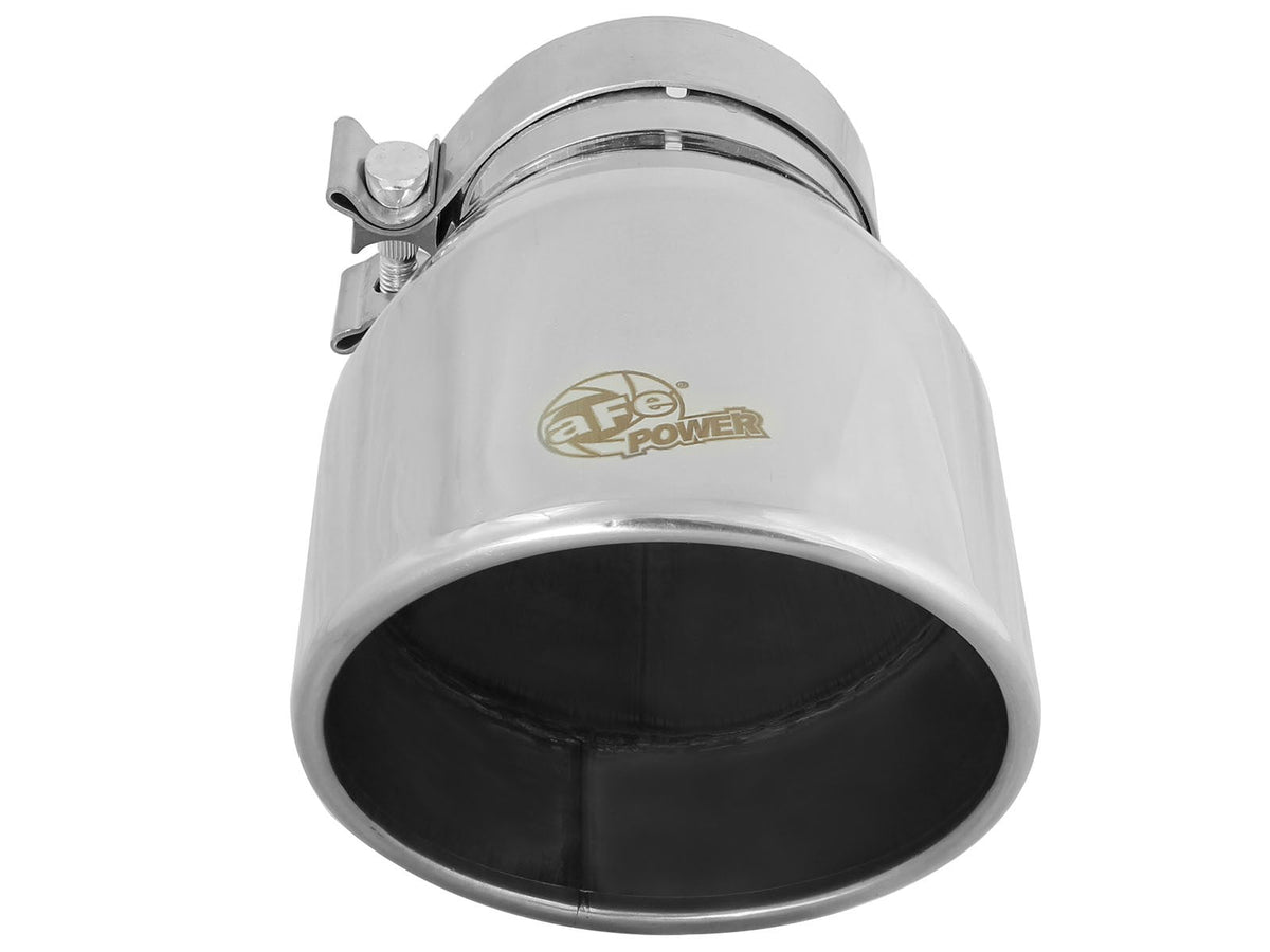 Mach Force-Xp 304 Stainless Steel Clamp-on Exhaust Tip Polished 4 Inch Inlet x 6 Inch Outlet x 9 Inch L aFe Power aFe Power