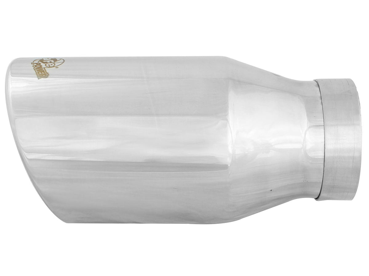 Mach Force-Xp 304 Stainless Steel Clamp-on Exhaust Tip Polished 4 Inch Inlet x 6 Inch Outlet x 12 Inch L aFe Power aFe Power