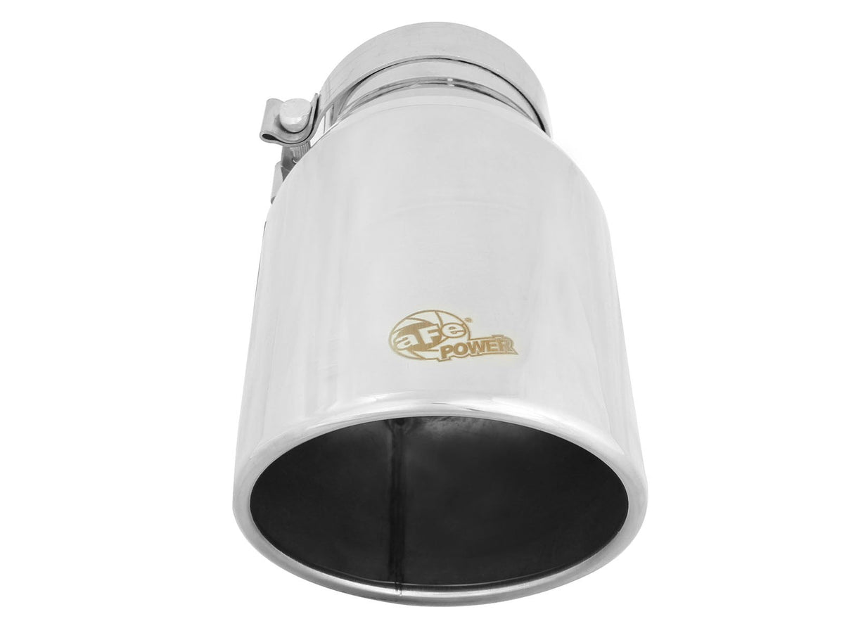 Mach Force-Xp 304 Stainless Steel Clamp-on Exhaust Tip Polished 4 Inch Inlet x 6 Inch Outlet x 12 Inch L aFe Power aFe Power