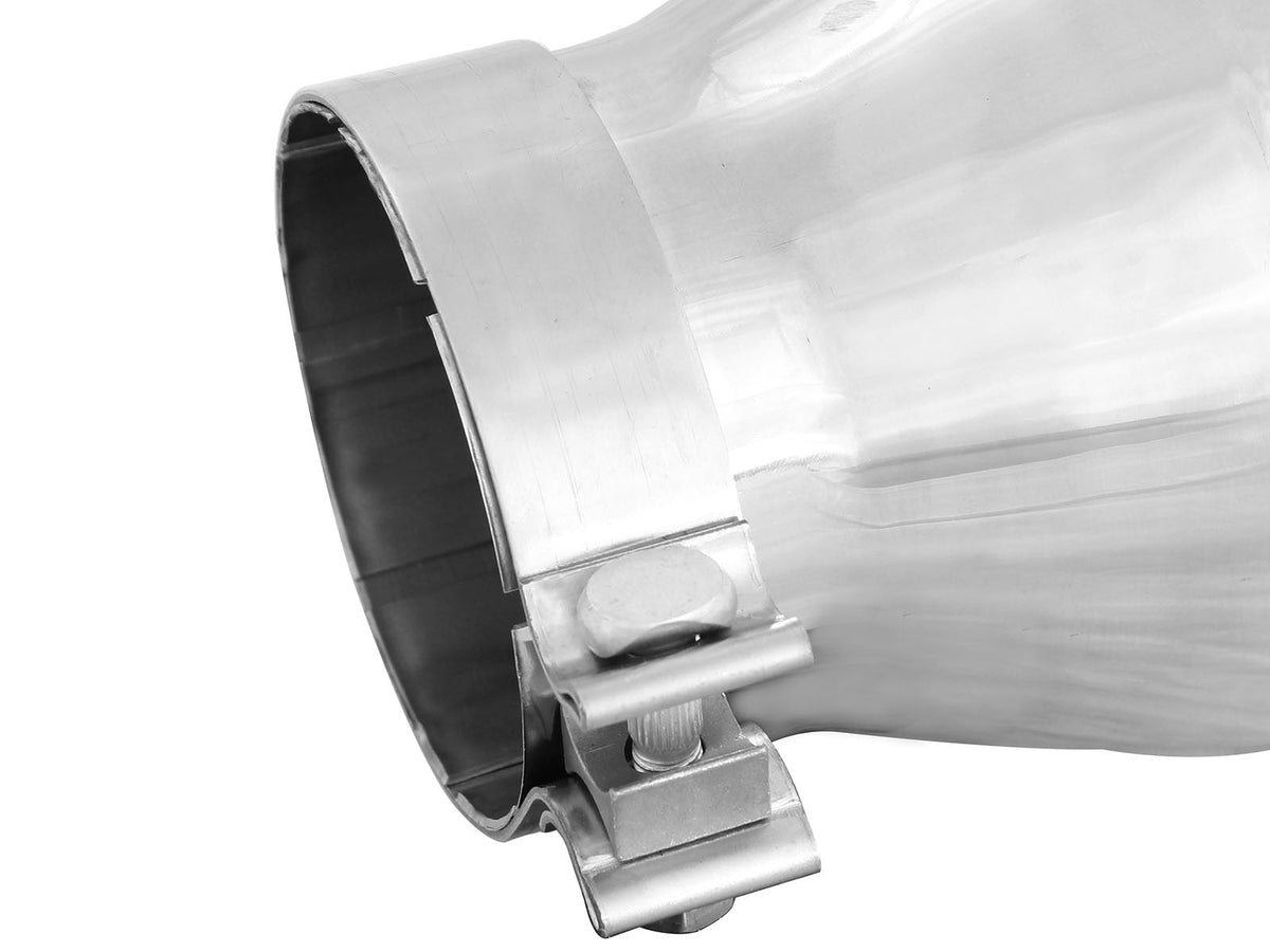 Mach Force-Xp 304 Stainless Steel Clamp-on Exhaust Tip Polished 4 Inch Inlet x 6 Inch Outlet x 12 Inch L aFe Power aFe Power