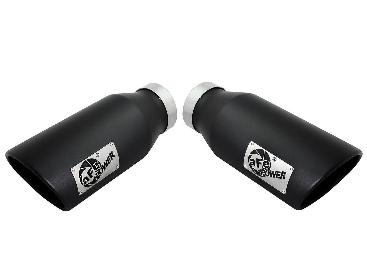 Mach Force-Xp 409 Stainless Steel Clamp-on Exhaust Tip Black 4 Inch Inlet x 6 Inch Outlet x 15 Inch L Left / Right aFe Power aFe Power