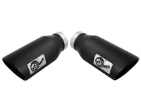 Mach Force-Xp 409 Stainless Steel Clamp-on Exhaust Tip Black 4 Inch Inlet x 6 Inch Outlet x 15 Inch L Left / Right aFe Power aFe Power