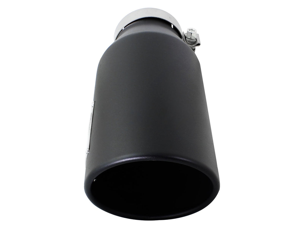 Mach Force-Xp 409 Stainless Steel Clamp-on Exhaust Tip Black 4 Inch Inlet x 6 Inch Outlet x 15 Inch L Left / Right aFe Power aFe Power