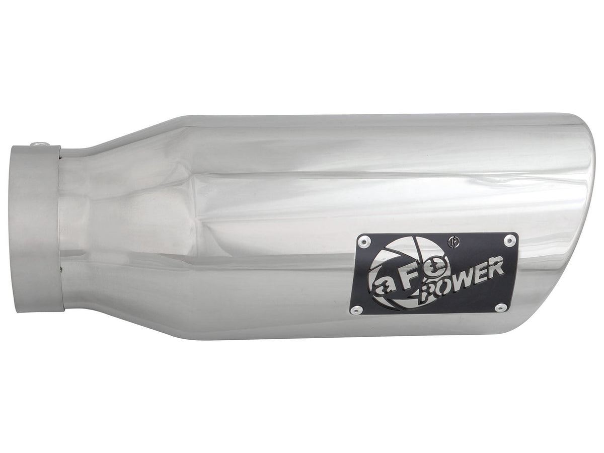 Mach Force-Xp 304 Stainless Steel Clamp-on Exhaust Tip Polished 4 Inch Inlet x 6 Inch Outlet x 15 Inch L Left / Right aFe Power aFe Power