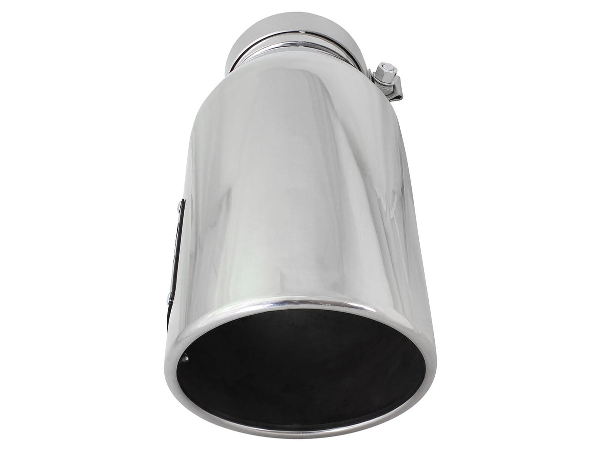 Mach Force-Xp 304 Stainless Steel Clamp-on Exhaust Tip Polished 4 Inch Inlet x 6 Inch Outlet x 15 Inch L Left / Right aFe Power aFe Power