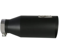 Mach Force-Xp 409 Stainless Steel Clamp-on Exhaust Tip Black 4 Inch Inlet x 7 Inch Outlet x 18 Inch L Bolt-On Right aFe Power aFe Power