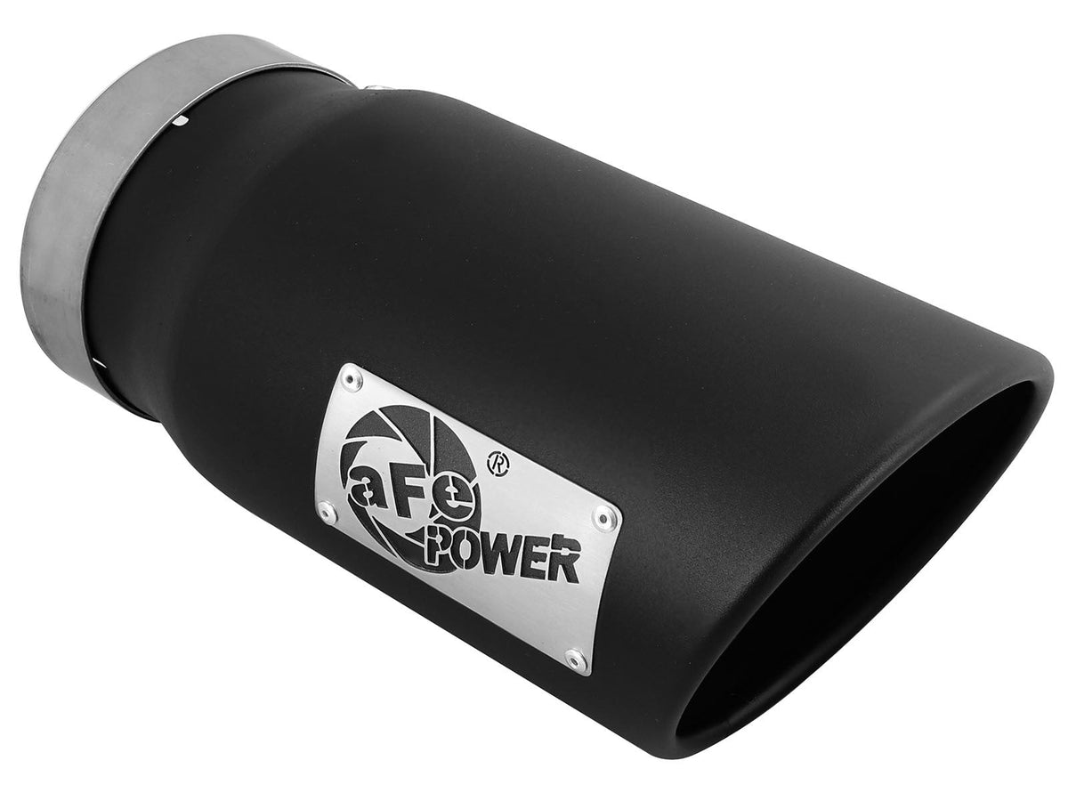 Mach Force-Xp 409 Stainless Steel Clamp-on Exhaust Tip Black 5 Inch Inlet x 6 Inch Outlet x 12 Inch L aFe Power aFe Power