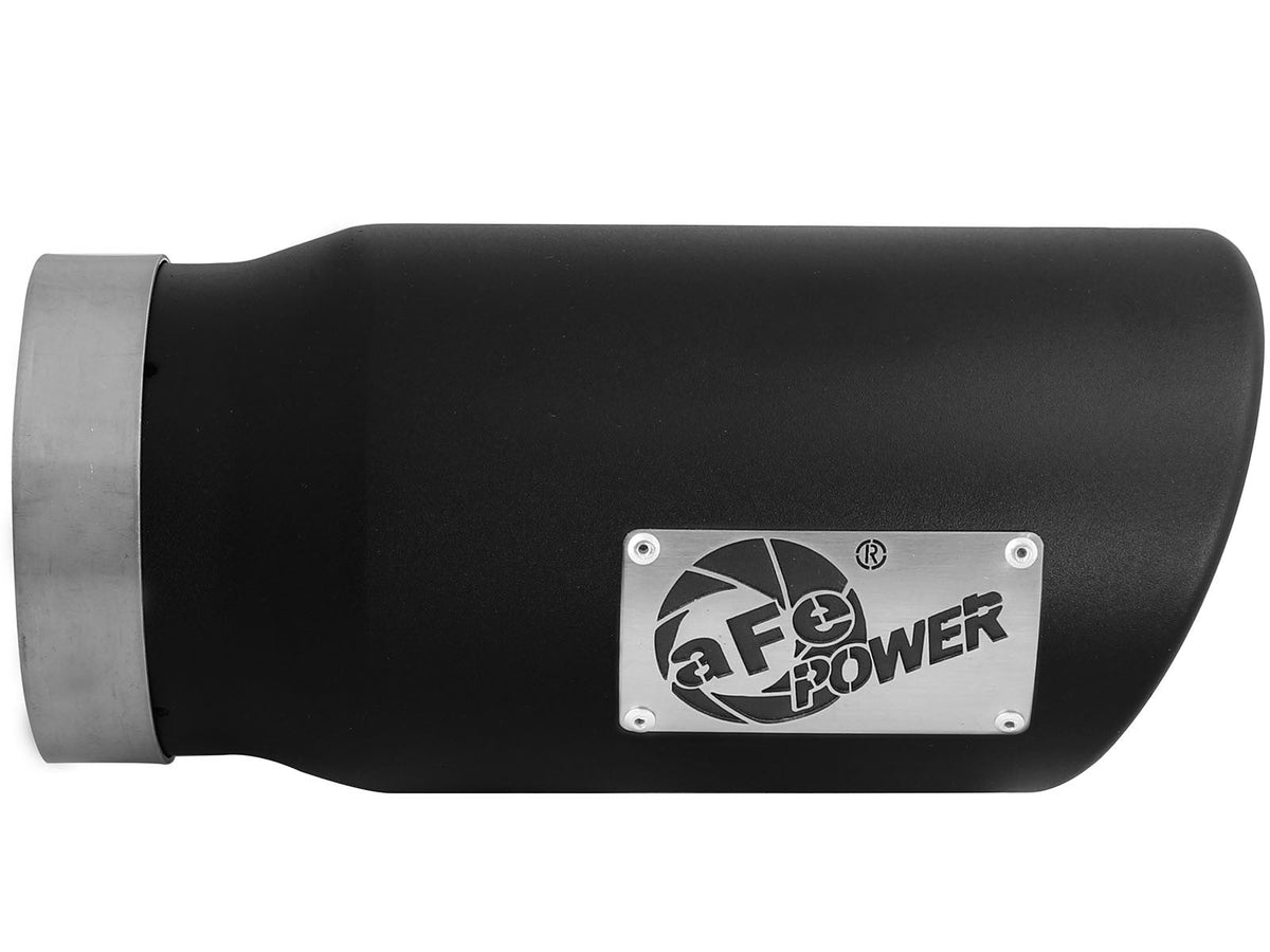 Mach Force-Xp 409 Stainless Steel Clamp-on Exhaust Tip Black 5 Inch Inlet x 6 Inch Outlet x 12 Inch L aFe Power aFe Power