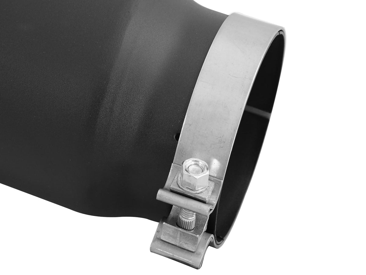 Mach Force-Xp 409 Stainless Steel Clamp-on Exhaust Tip Black 5 Inch Inlet x 6 Inch Outlet x 12 Inch L aFe Power aFe Power