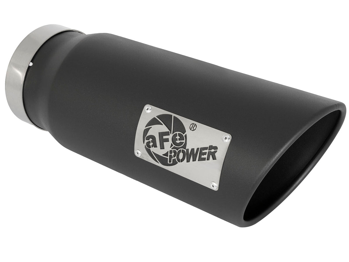 Mach Force-Xp 409 Stainless Steel Clamp-on Exhaust Tip Black 5 Inch Inlet x 6 Inch Outlet x 15 Inch L aFe Power aFe Power