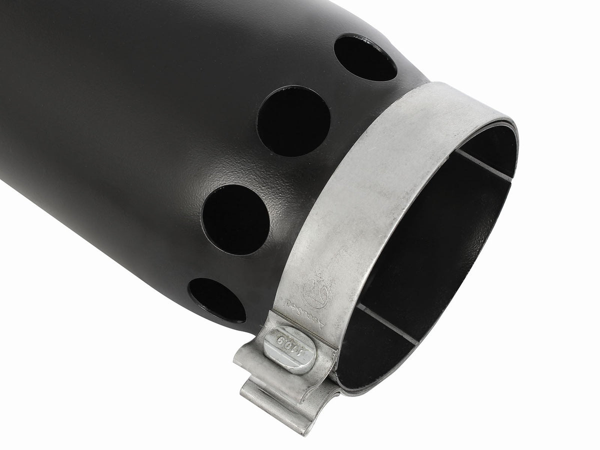 Mach Force-Xp 409 Stainless Steel Clamp-on Exhaust Tip Black Right Side Exit 5 Inch Inlet x 6 Inch Outlet x 16 Inch L aFe Power aFe Power