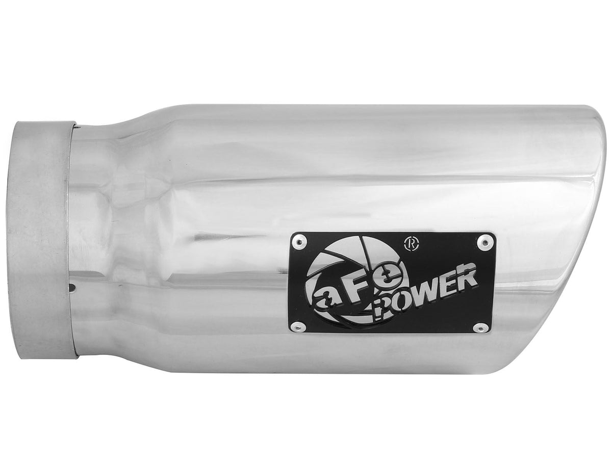 Mach Force-Xp 304 Stainless Steel Clamp-on Exhaust Tip Polished 5 Inch Inlet x 6 Inch Outlet x 12 Inch L Right aFe Power aFe Power