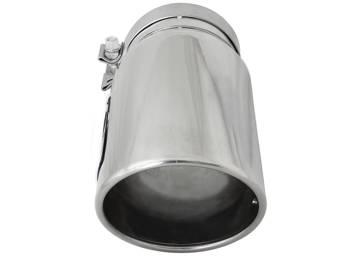 Mach Force-Xp 304 Stainless Steel Clamp-on Exhaust Tip Polished 5 Inch Inlet x 6 Inch Outlet x 12 Inch L Right aFe Power aFe Power