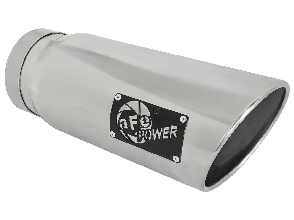 Mach Force-Xp 304 Stainless Steel Clamp-on Exhaust Tip Polished 5 Inch Inlet x 6 Inch Outlet x 15 Inch L aFe Power aFe Power