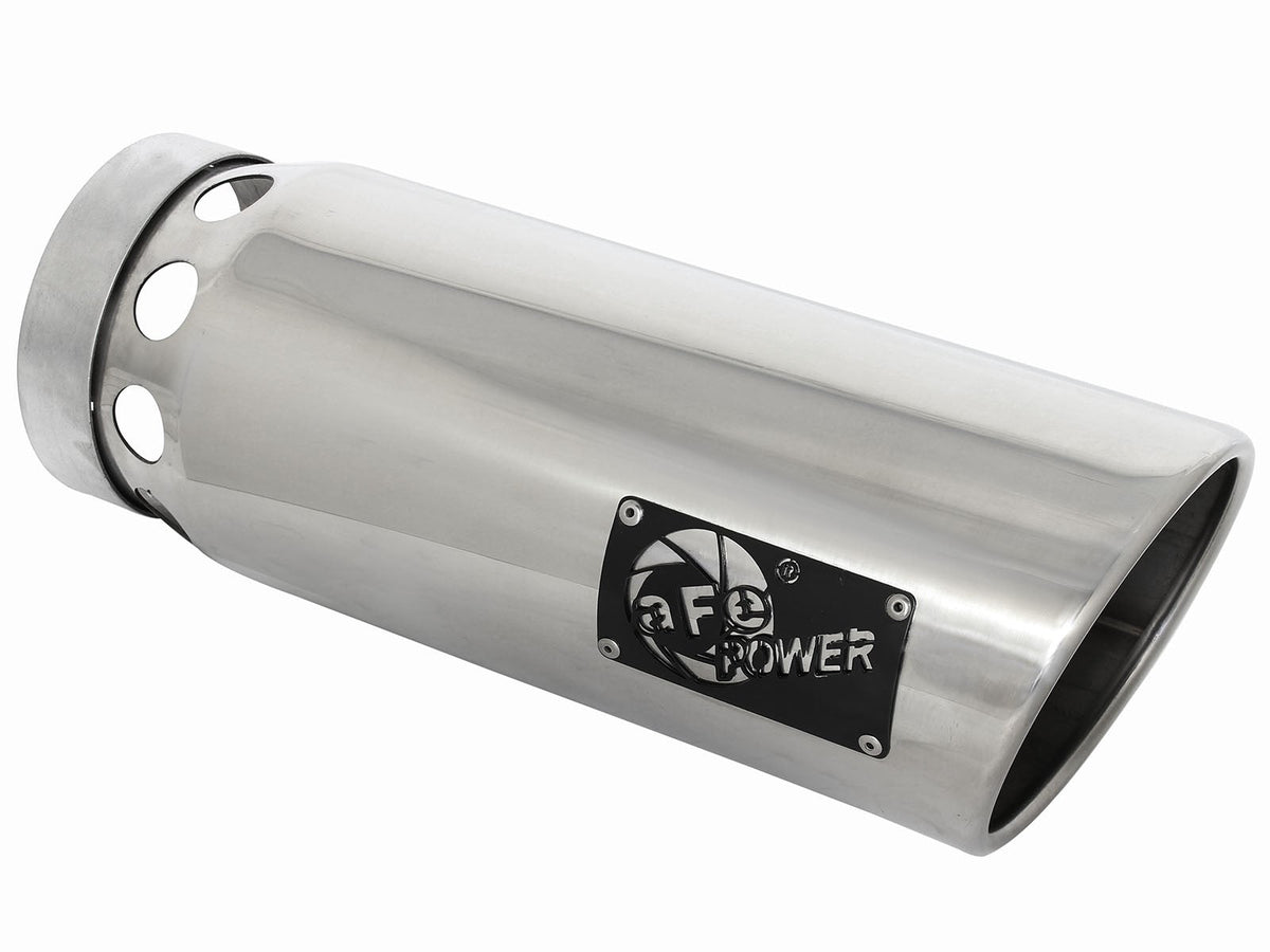 Mach Force-Xp 304 Stainless Steel Intercooled Clamp-on Exhaust Tip Polished 5 Inch Inlet x 6 Inch Outlet x 16 Inch L aFe Power aFe Power