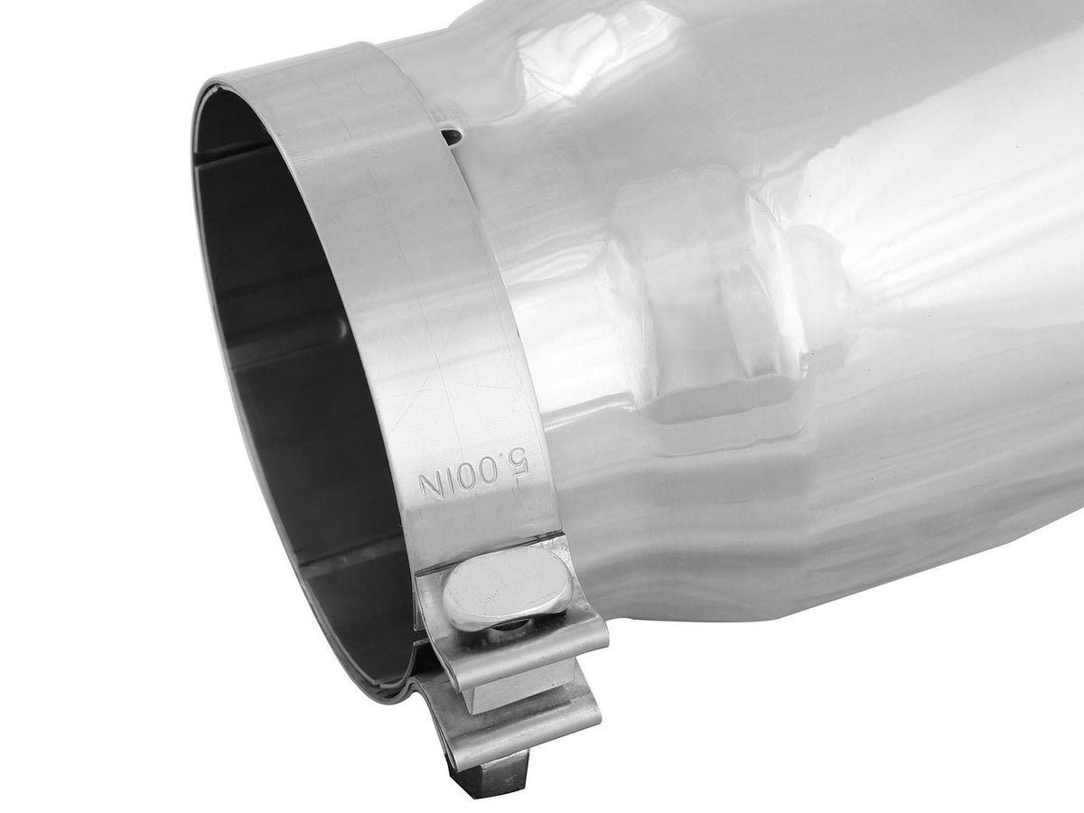 Mach Force-Xp 304 Stainless Steel Clamp-on Exhaust Tip Polished 5 Inch Inlet x 6 Inch Outlet x 12 Inch L Rear aFe Power aFe Power