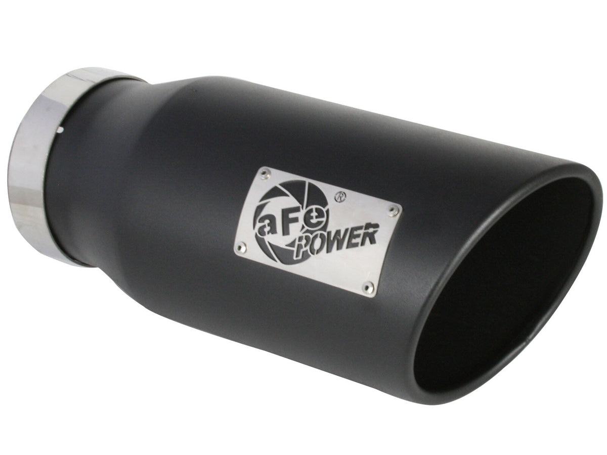 Mach Force-Xp 409 Stainless Steel Clamp-on Exhaust Tip Black Right Side Exit 5 Inch Inlet x 7 Inch Outlet x 15 Inch L aFe Power aFe Power