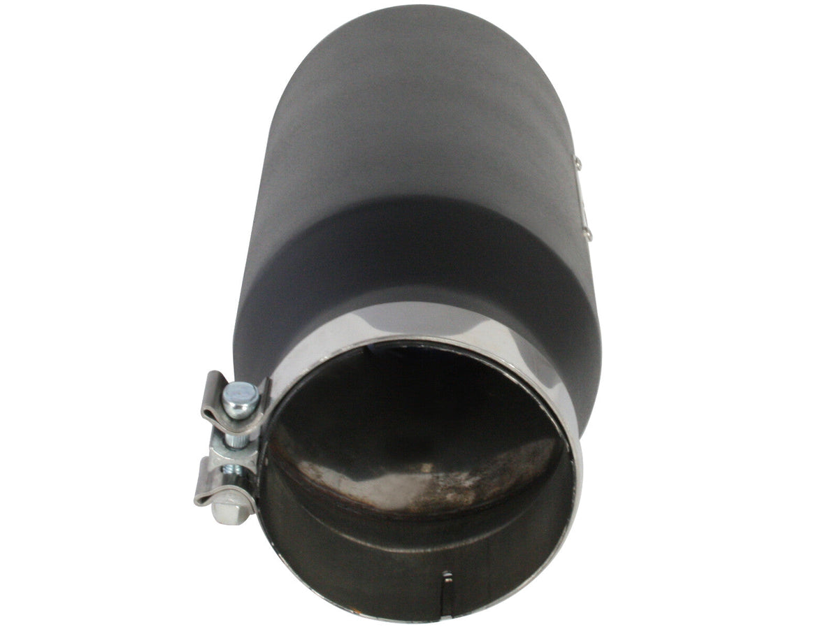 Mach Force-Xp 409 Stainless Steel Clamp-on Exhaust Tip Black Right Side Exit 5 Inch Inlet x 7 Inch Outlet x 15 Inch L aFe Power aFe Power