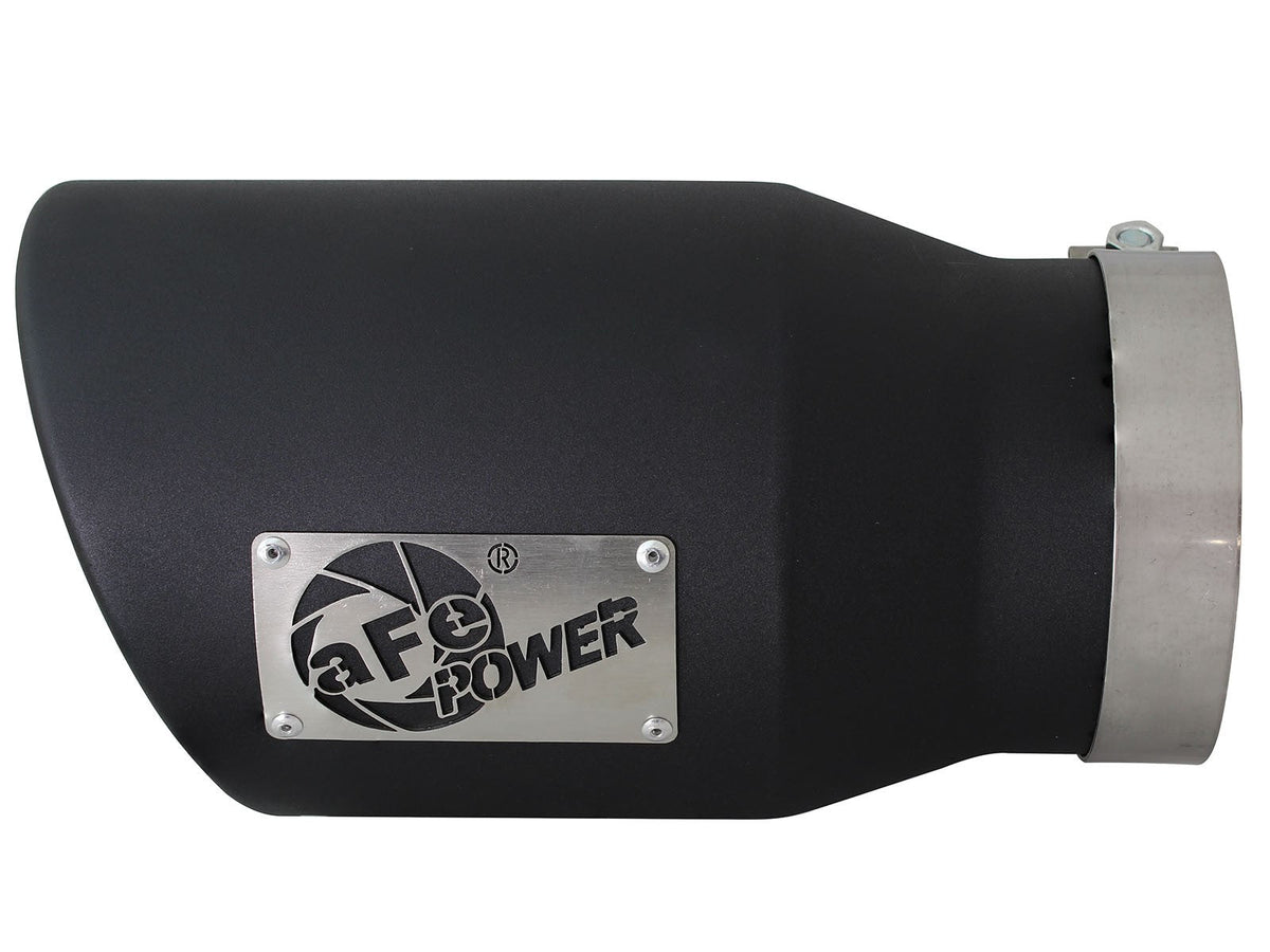 Mach Force-Xp 409 Stainless Steel Clamp-on Exhaust Tip Black Left Side Exit 5 Inch Inlet x 7 Inch Outlet x 12 Inch L aFe Power aFe Power