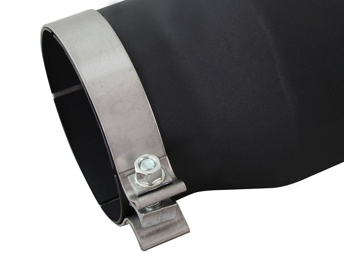 Mach Force-Xp 409 Stainless Steel Clamp-on Exhaust Tip Black Left Side Exit 5 Inch Inlet x 7 Inch Outlet x 12 Inch L aFe Power aFe Power