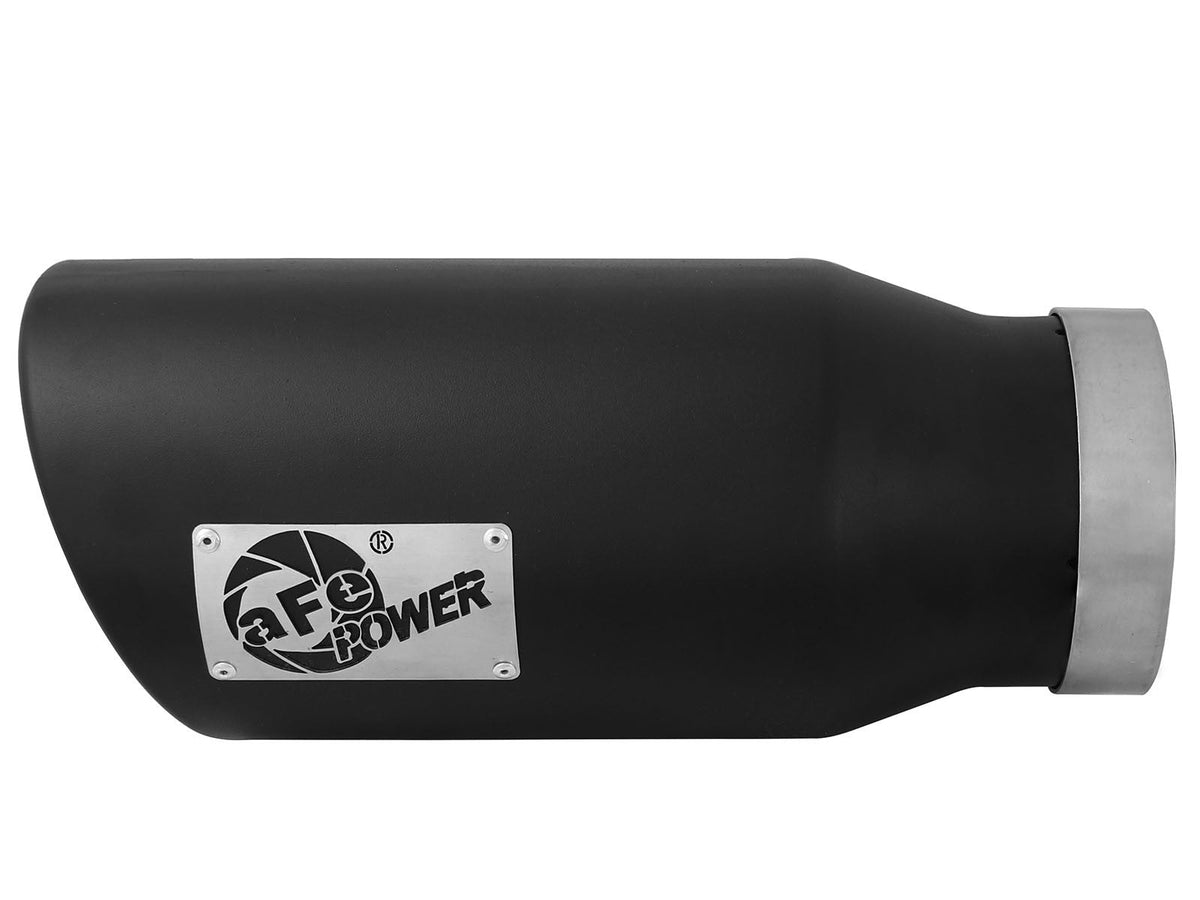 Mach Force-Xp 409 Stainless Steel Clamp-on Exhaust Tip Black Left Side Exit 5 Inch Inlet x 7 Inch Outlet x 15 Inch L aFe Power aFe Power