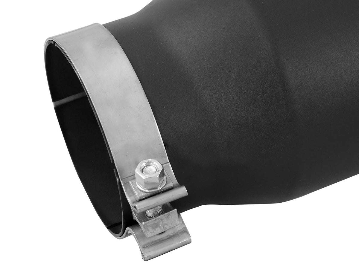 Mach Force-Xp 409 Stainless Steel Clamp-on Exhaust Tip Black Left Side Exit 5 Inch Inlet x 7 Inch Outlet x 15 Inch L aFe Power aFe Power