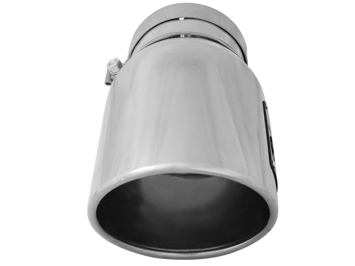 Mach Force-Xp 304 Stainless Steel Clamp-on Exhaust Tip Polished Left Side Exit 5 Inch Inlet x 7 Inch Outlet x 12 Inch L aFe Power aFe Power