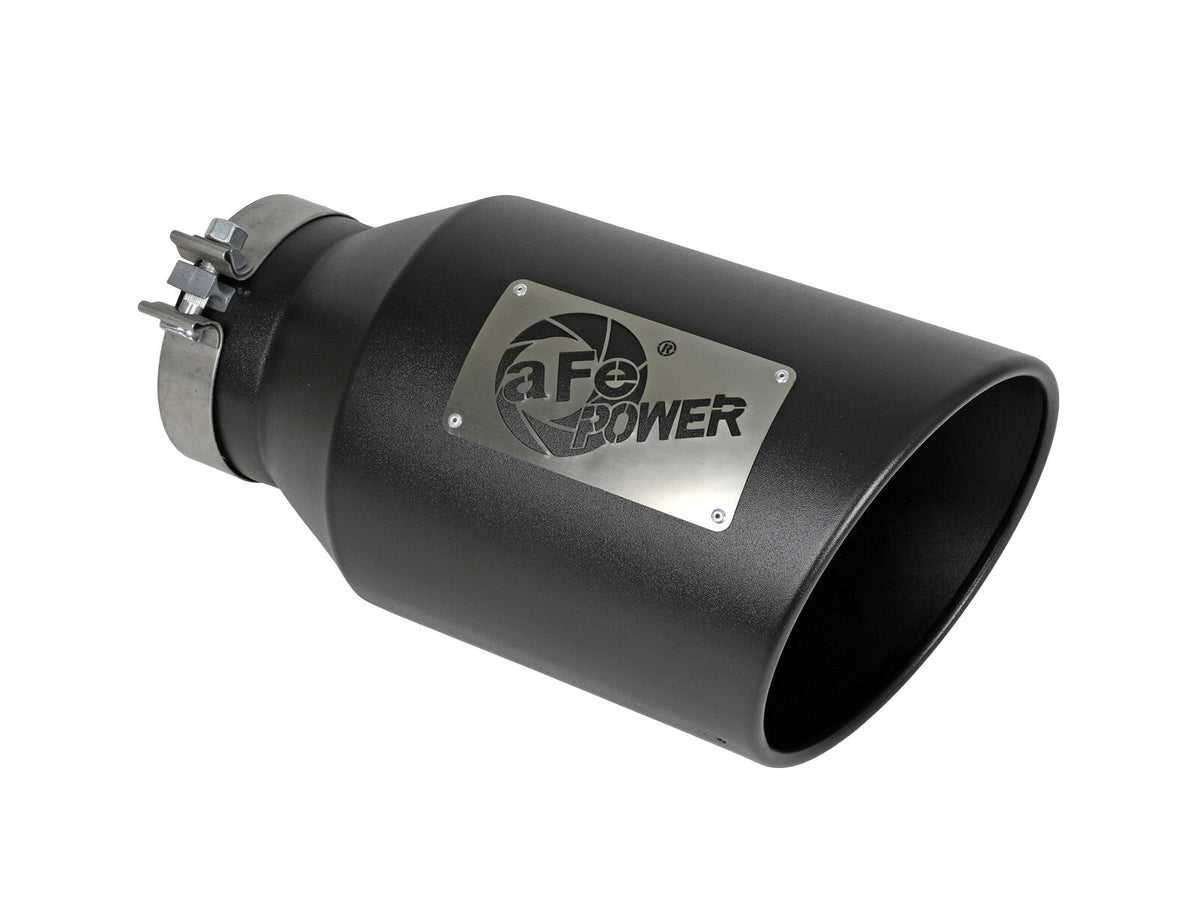 Mach Force-Xp 409 Stainless Steel Clamp-on Exhaust Tip Black 5 Inch Inlet x 8 Inch Outlet x 15 Inch L aFe Power aFe Power
