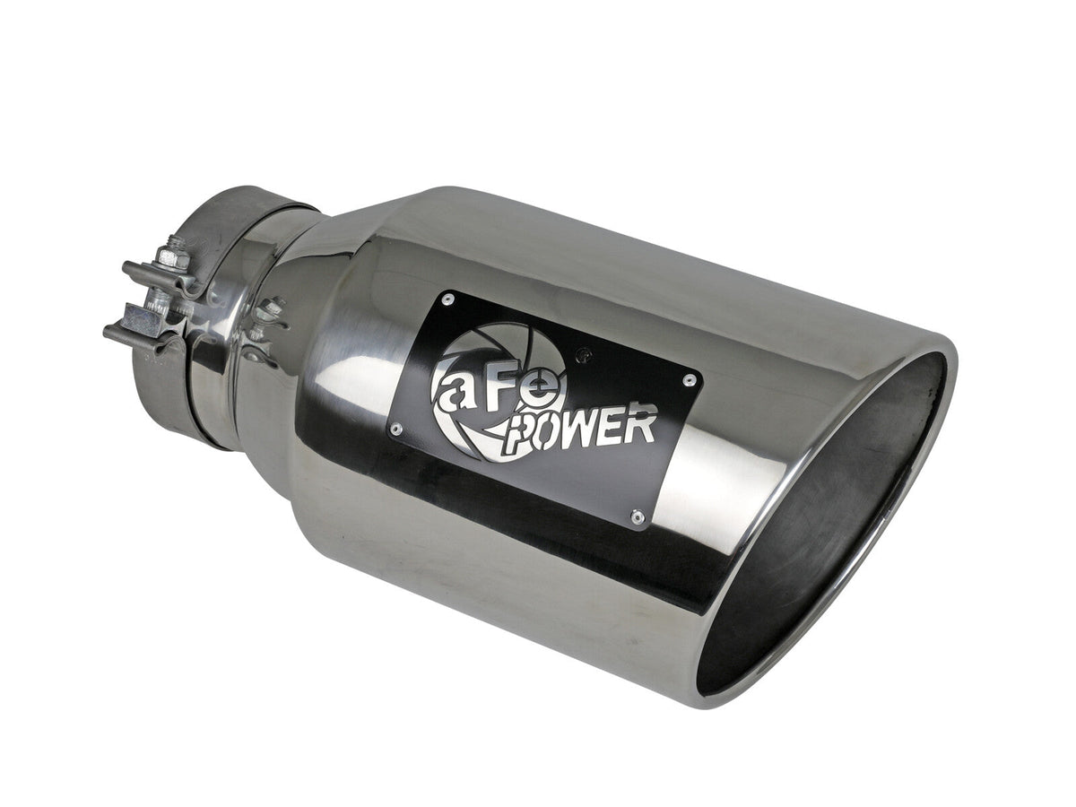 Mach Force-Xp 304 Stainless Steel Clamp-on Exhaust Tip Polished 5 Inch Inlet x 8 Inch Outlet x 15 Inch L aFe Power aFe Power
