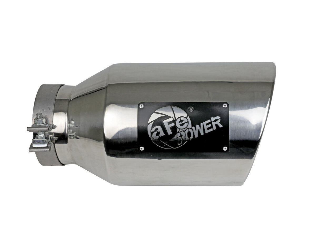 Mach Force-Xp 304 Stainless Steel Clamp-on Exhaust Tip Polished 5 Inch Inlet x 8 Inch Outlet x 15 Inch L aFe Power aFe Power