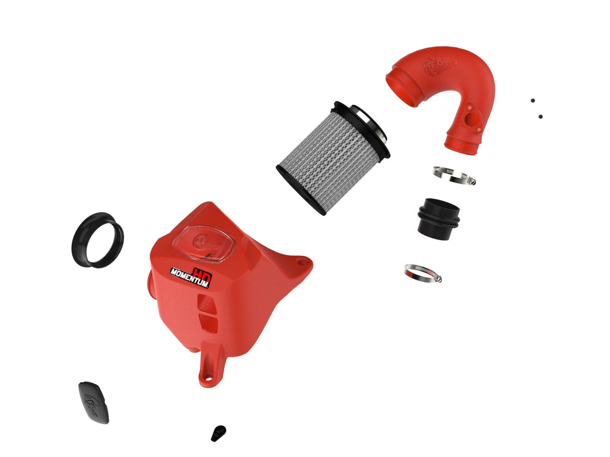 Momentum HD Cold Air Intake System Red w/ Pro Dry S Filter Toyota Hilux 15-26 L4-2.4/2.8L (td) aFe Power aFe Power