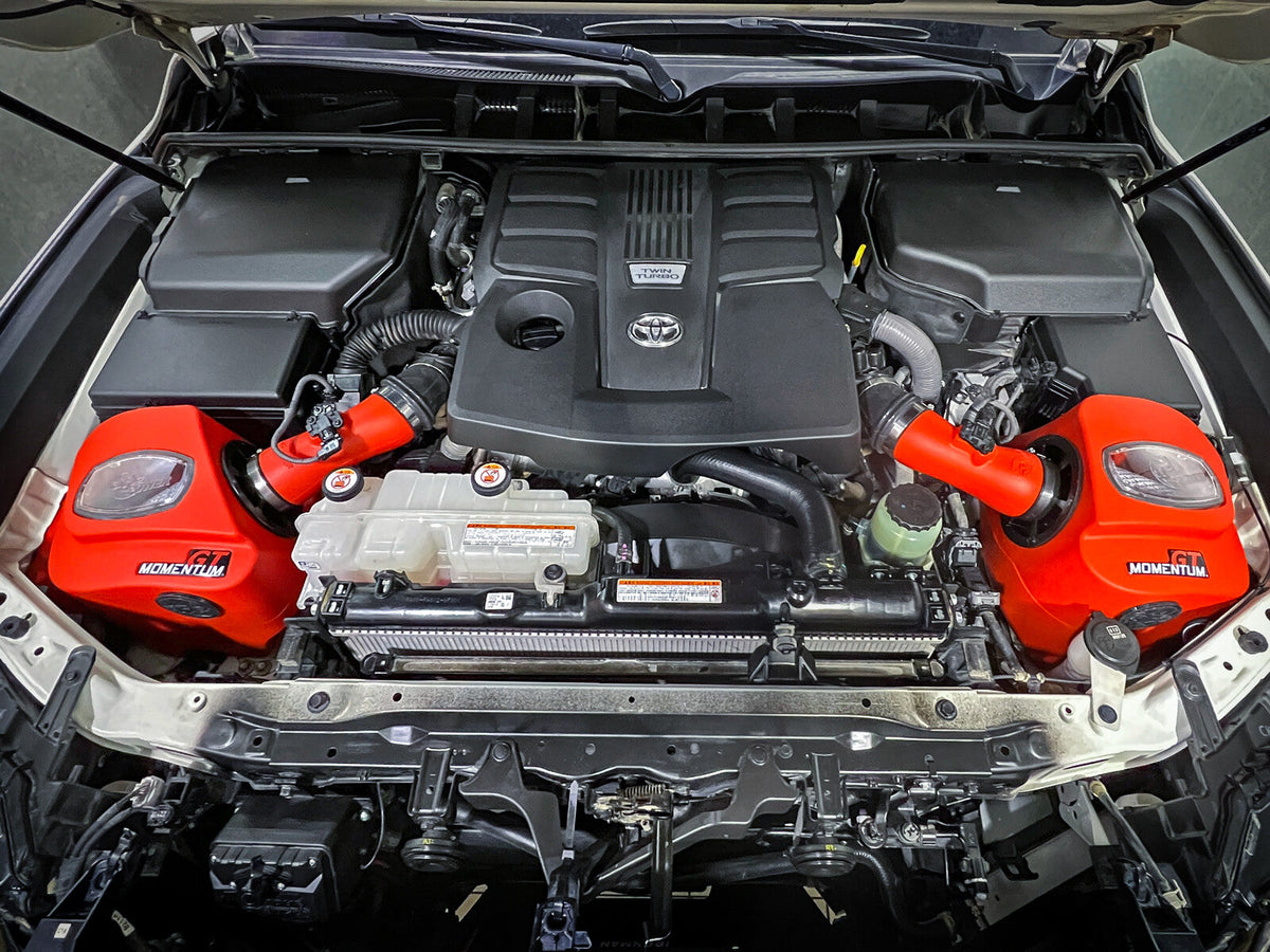 Momentum GT Cold Air Intake System Red w/ Pro Dry S Filter Toyota Land Cruiser (J300) 22-26 V6-3.4L (tt) aFe Power aFe Power