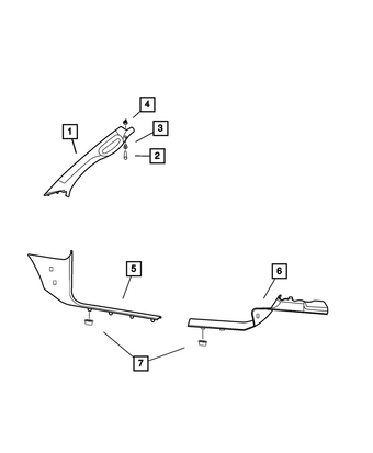 compare product Mopar A-Pillar (Passenger Side) 1TE74TL2AA