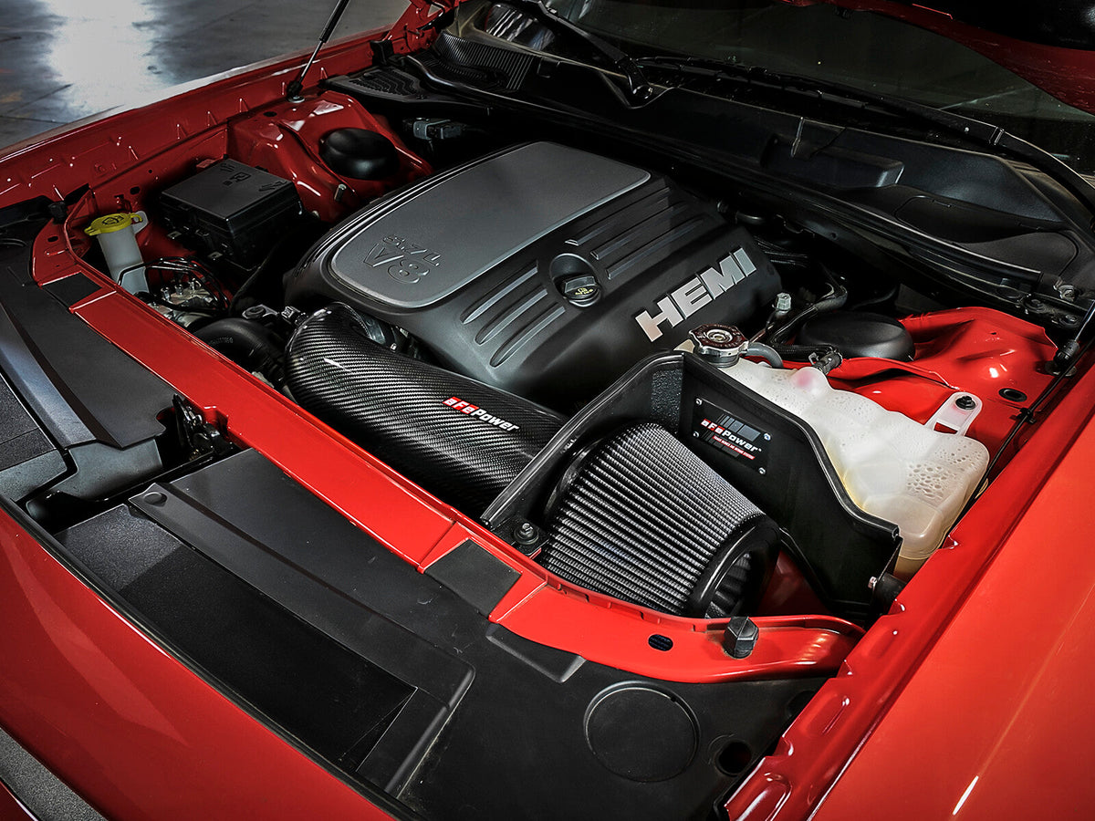 Track Series Carbon Fiber Intake System w/ Pro Dry S Filter Dodge Challenger/Charger/Chrysler 300C 11-23 V8-5.7L Hemi aFe Power aFe Power