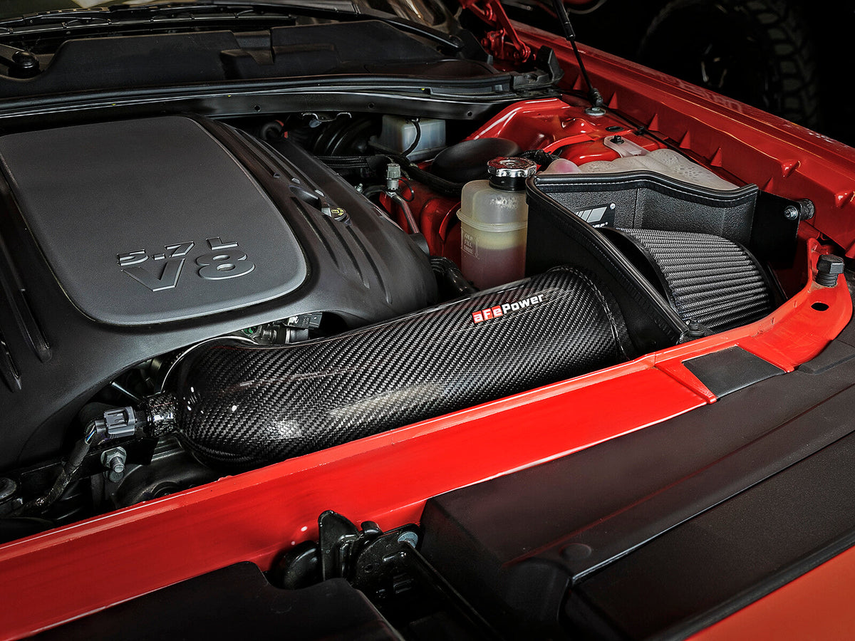 Track Series Carbon Fiber Intake System w/ Pro Dry S Filter Dodge Challenger/Charger/Chrysler 300C 11-23 V8-5.7L Hemi aFe Power aFe Power