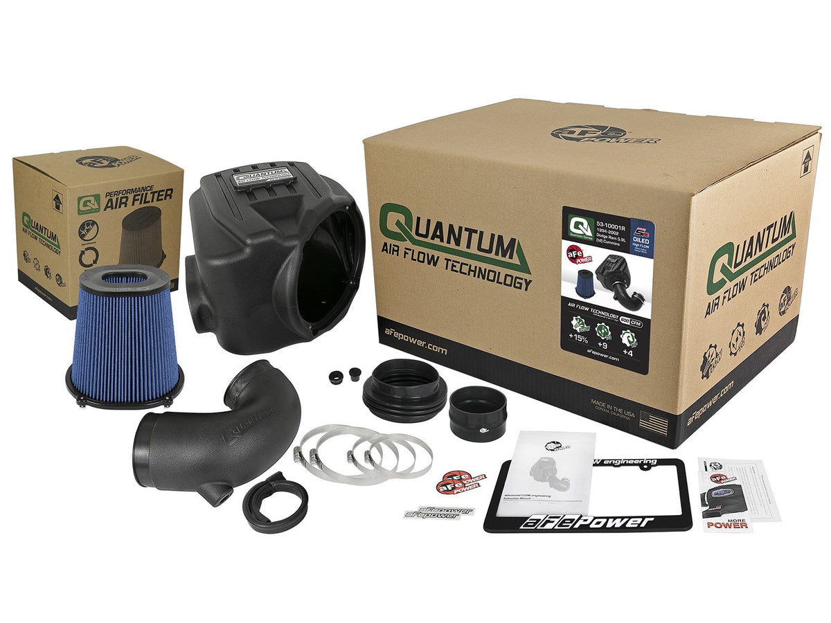 Quantum Cold Air Intake System w/ Pro 5R Filter Dodge Diesel Trucks 94-02 L6-5.9L (td) aFe Power aFe Power