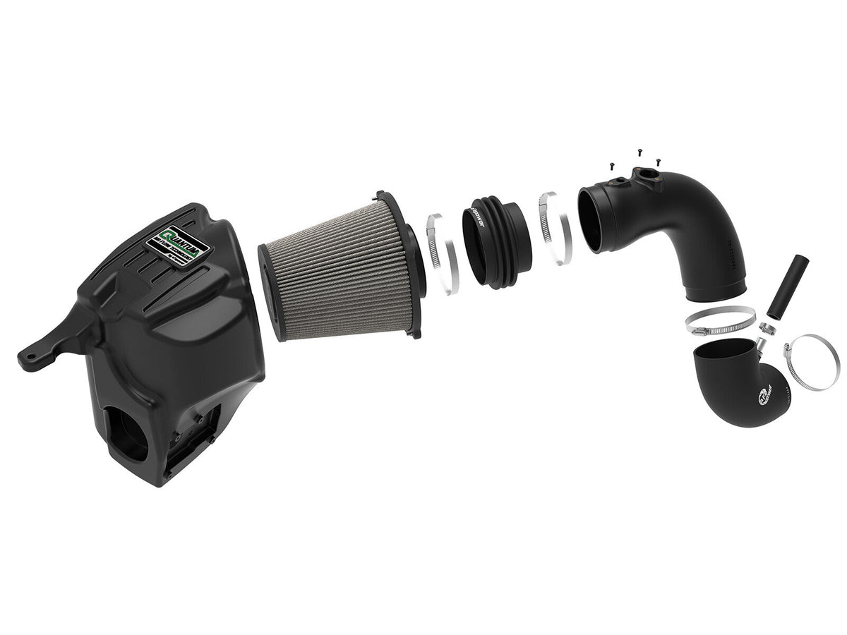 Quantum Cold Air Intake System w/ Pro Dry S Filter Dodge Ram Diesel Trucks 13-18 L6-6.7L (td) aFe Power aFe Power