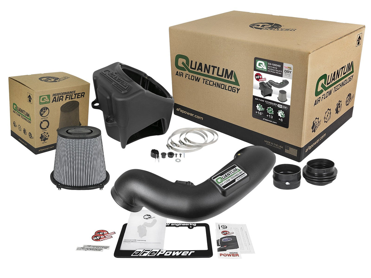 Quantum Cold Air Intake System w/ Pro Dry S Filter Ford Diesel Trucks 17-19 V8-6.7L (td) aFe Power aFe Power