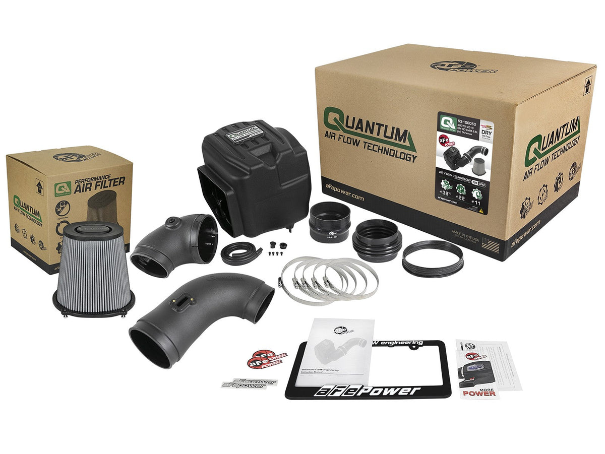 Quantum Cold Air Intake System w/ Pro Dry S Filter GM Diesel Trucks 07.5-10 V8-6.6L (td) Lmm aFe Power aFe Power
